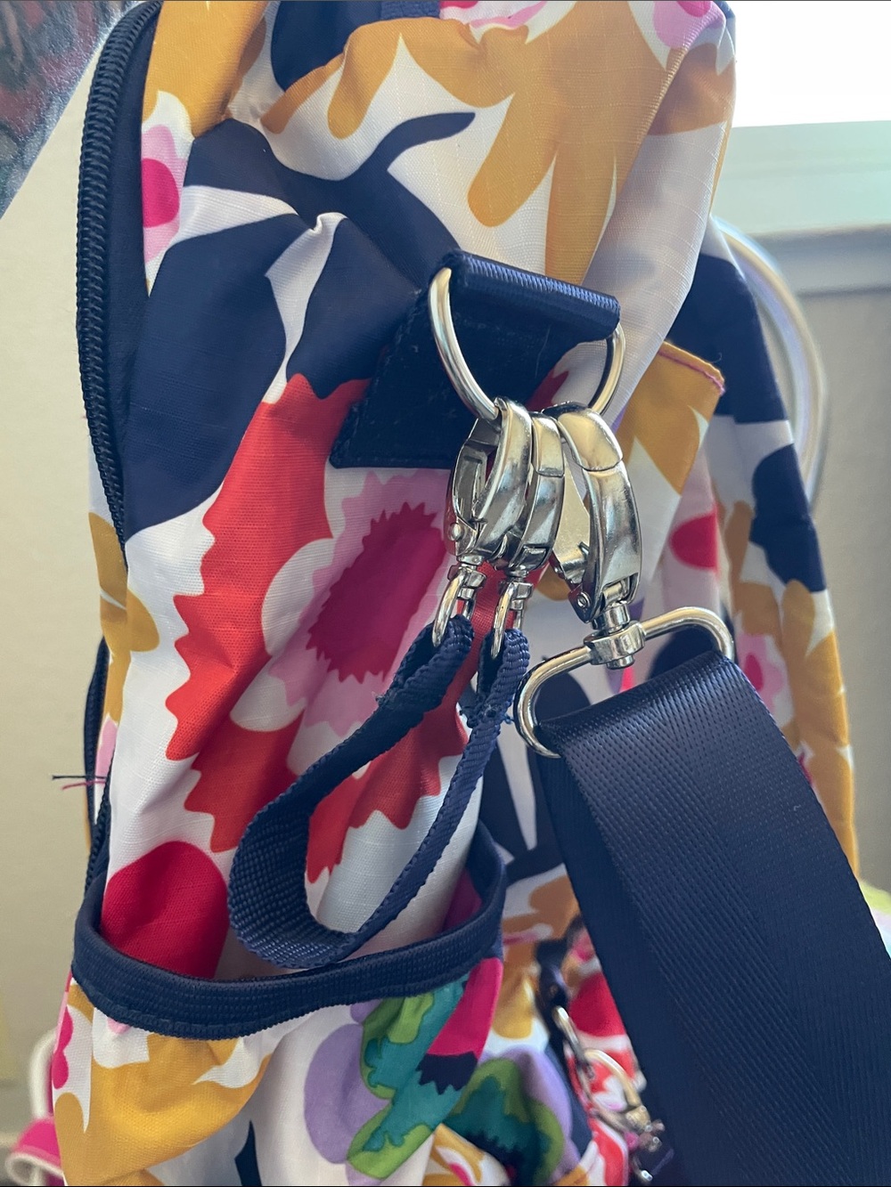 Floral Multicolor Crossbody diaper Bag/backpack/travel bag - Picture 8 of 15